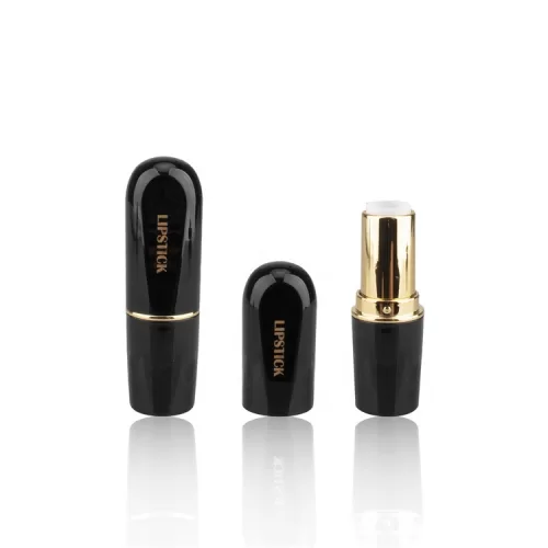 Unique Design Shiny Coating Black Lipstick Tubes Packaging with Logo for Cosmetics - LS222