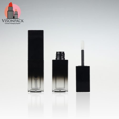 Gradient Black Square 5ml Lip Gloss Container with Applicator - LG008