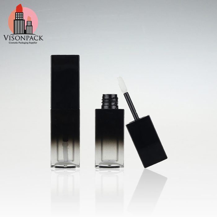 Gradient Black Square 5ml Lip Gloss Container with Applicator - LG008 - Image 4