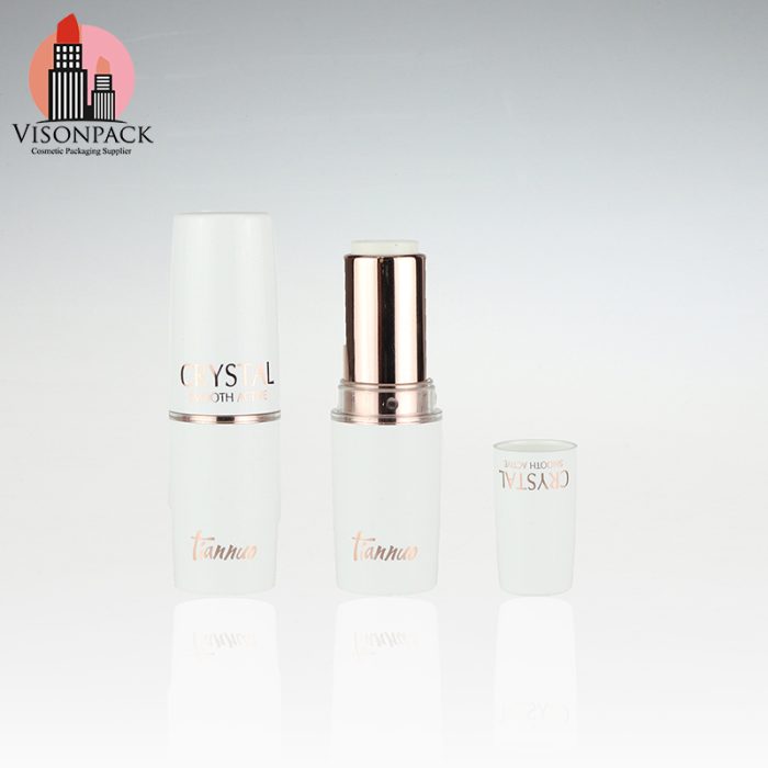 Custom Logo Printing Make-Up Packaging Empty White Lip Balm Container - LS016