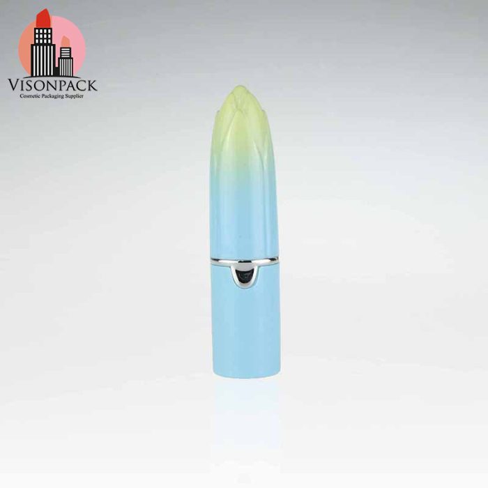 Wholesale Rould Plastic Empty Lipstick Case Blue Custom Design - LS018 - Image 4