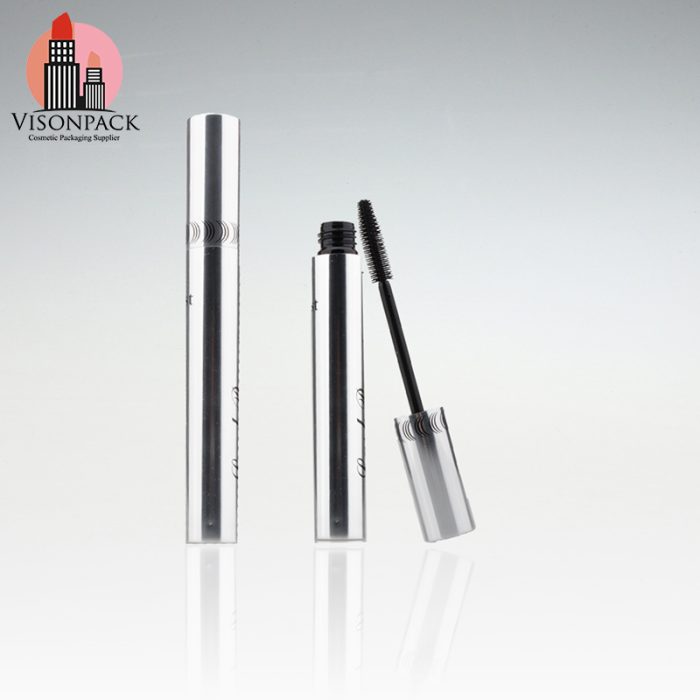 Custom Logo Aluminum Cosmetic Empty Packaging Shiny Silver Mascara 9ml Container - MC029