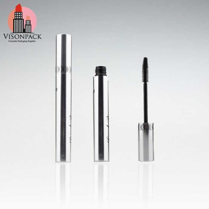 Custom Logo Aluminum Cosmetic Empty Packaging Shiny Silver Mascara 9ml Container - MC029 - Image 4