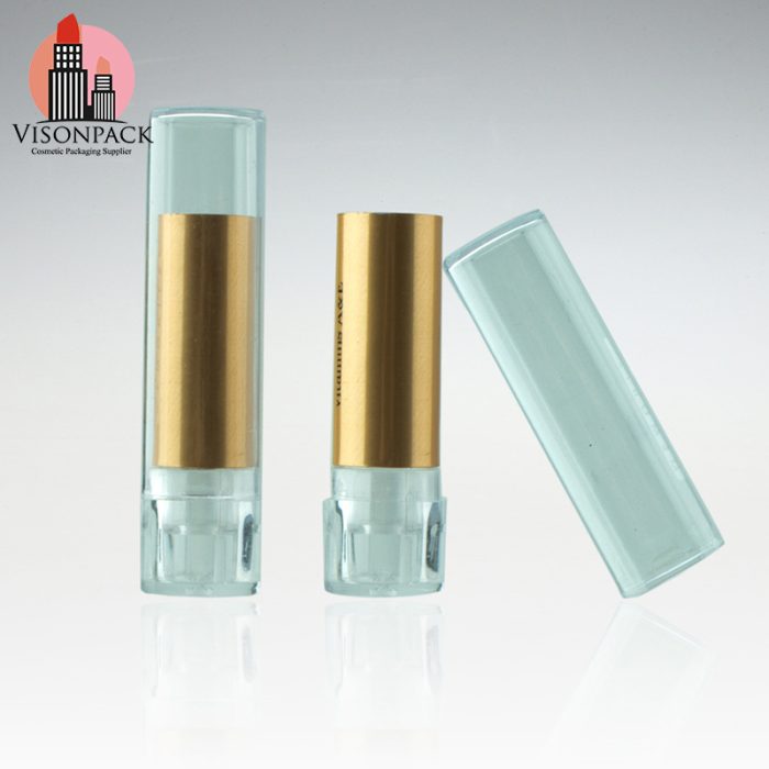 Custom Empty Lipbalm Tube with Transparent Cap - LS042