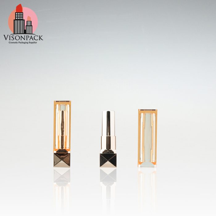 Wholwsale Luxury Clear Cap Belt Square Empty Custom Lipstick Tubes - LS100