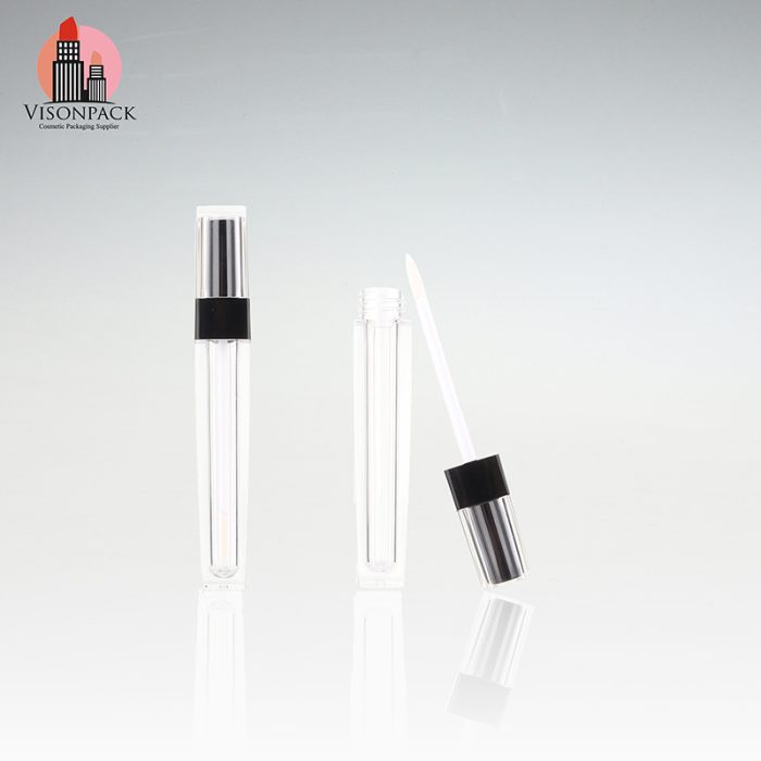 Custom Logo Printing Square Empty Lip Gloss Tube with Brush - LG026 - Image 2