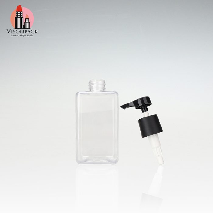 Custom Square Transparent Plastic Lotion Bottle Wholesale Online - PB002 - Image 3