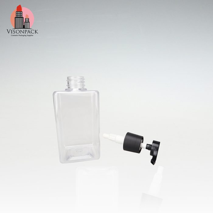 Custom Square Transparent Plastic Lotion Bottle Wholesale Online - PB002 - Image 4