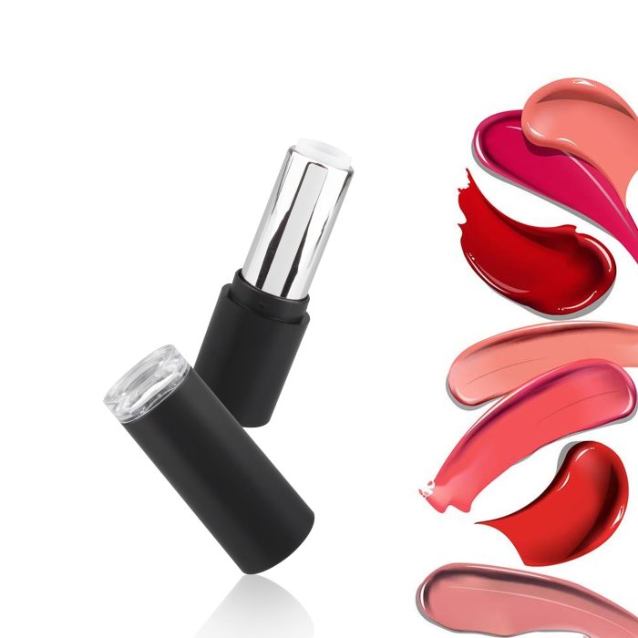 Matte Cosmetic Plastic Tubes Round Shape Lipstick Container Empty Lipstick Tubes Black Lipstick Packaging - LS386 - Image 4