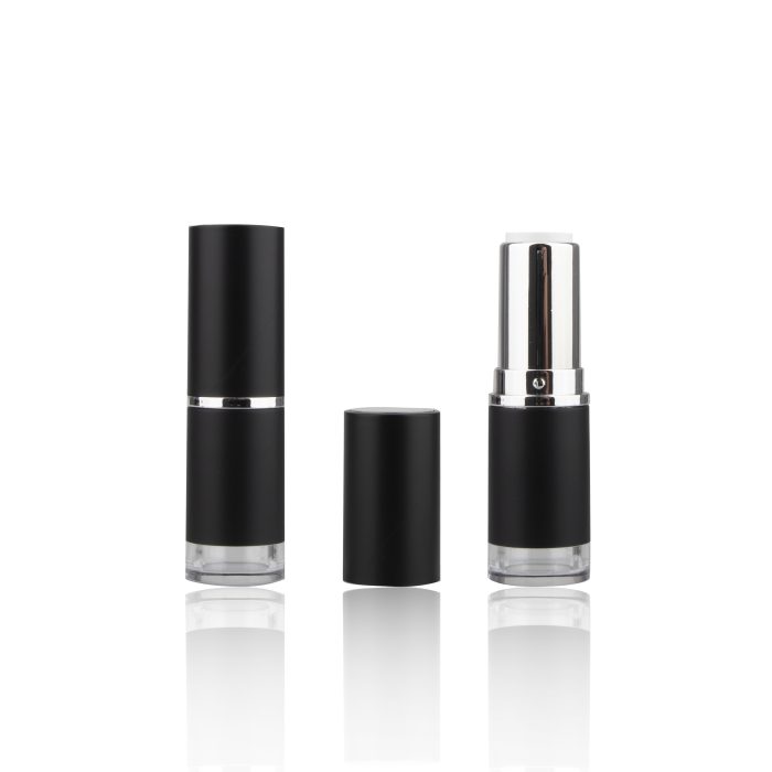 Hot Classic Frosted Black Round Cosmetic Tube Lipstick Tube Packaging Custom - LS208