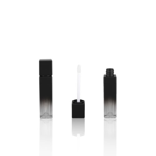 High Quality Square Lip Gloss Containers Black Frosted Lipgloss Packaging Liquid Lipstick Tube - LG139