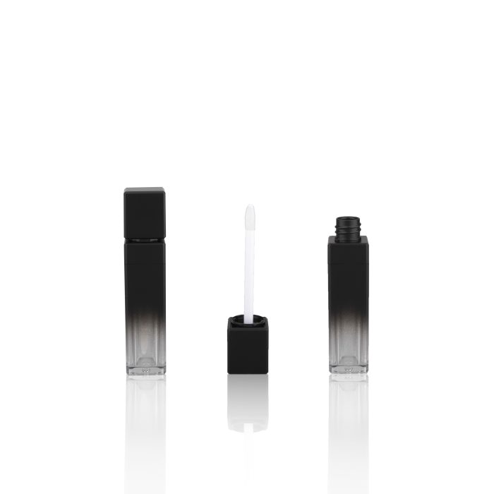 High Quality Square Lip Gloss Containers Black Frosted Lipgloss Packaging Liquid Lipstick Tube - LG139
