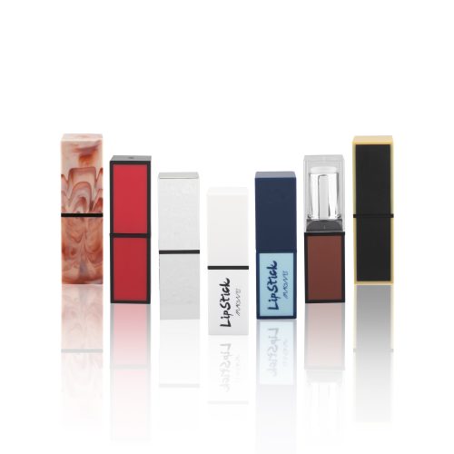 Plastic Square Red Marble Cosmetic Tubes Lipstick Containers Empty Lipstick Tube Packaging Custom - LS342