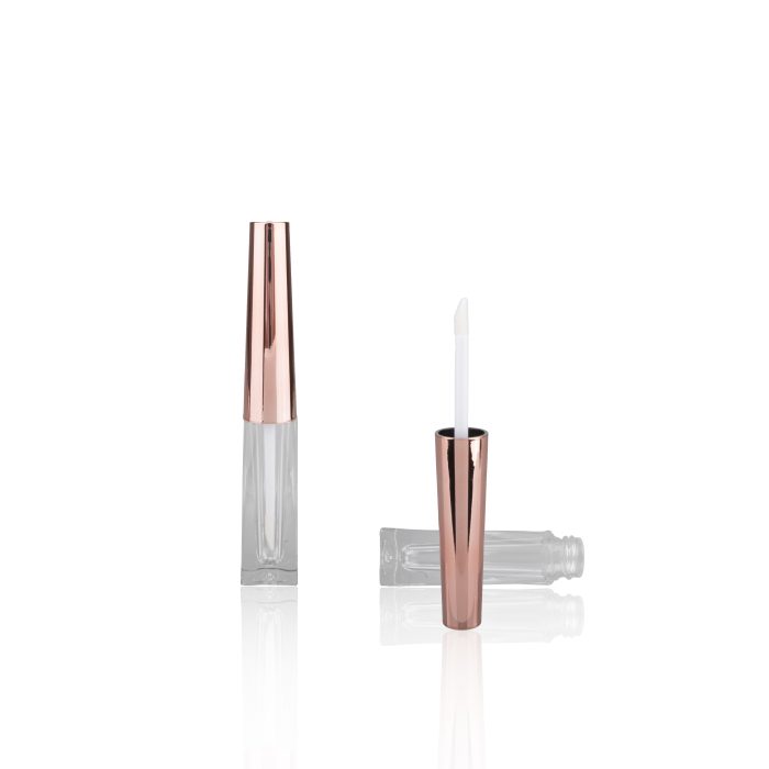 Empty Cosmetic Packaging Rose Gold Lip Gloss Containers Tube Lip Tint Bottle Lipgloss Tube with Brush Applicator - LG144 - Image 2