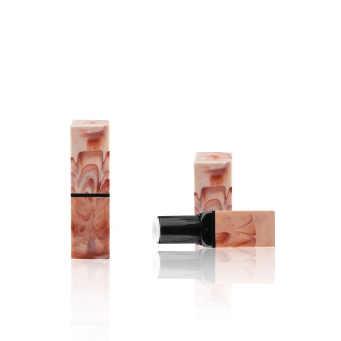 Plastic Square Red Marble Cosmetic Tubes Lipstick Containers Empty Lipstick Tube Packaging Custom - LS342 - Image 3