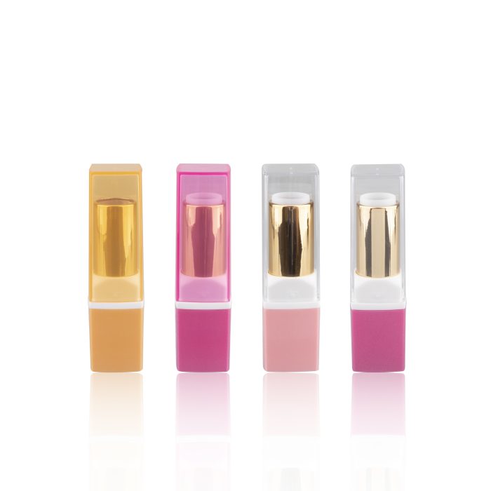 Custom Colors Square Clear Lid Lipstick Tube High Quality Lip Balm Container in Plastic Stick - LS216