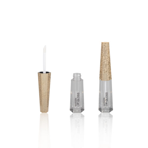 Luxury Hexagon Plastic Golden Cosmetic Tubes Lip Gloss Containers Tube Liptint Bottle - LG146