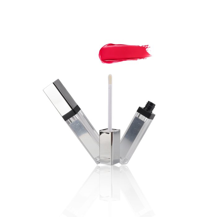 Square Clear Bottle Lip Gloss Tube Lip Gloss Containers Tube with Mirror Silver Empty Cosmetic Packaging - LG203 - Image 3