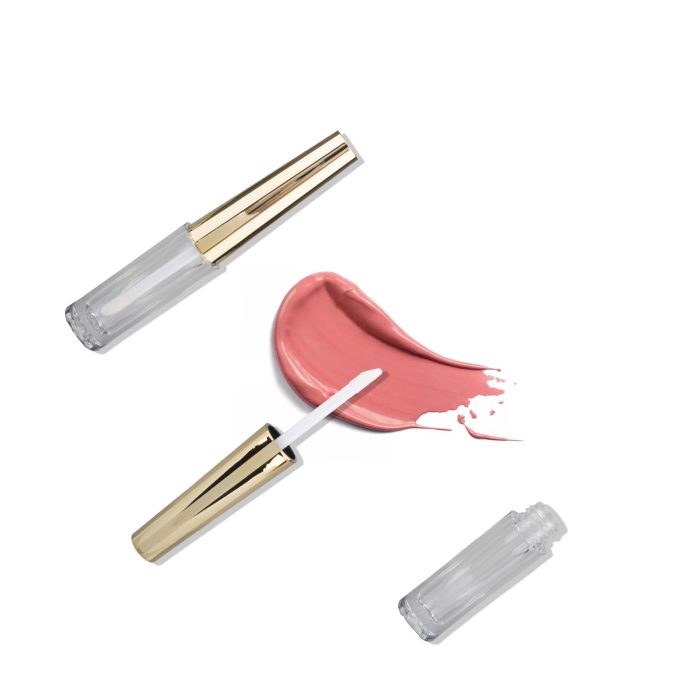 Glossy Surface Lip Gloss Container Plastic Lipgloss Tubes Gold Liquid Lipstick Packaging Simple - LG143 - Image 4