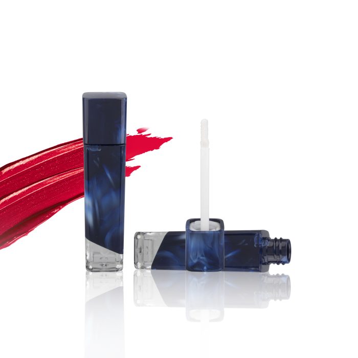 Custom Unique Blue Pattern Lip Gloss Container Premium Cosmetic Tubes Lipgloss Tube with Brush Applicator - LG080 - Image 3