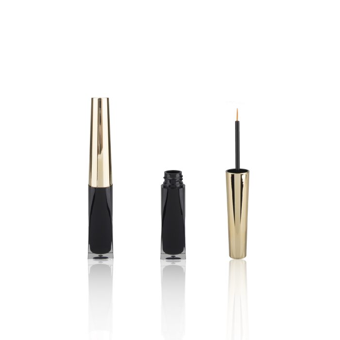3ml Gold Black Plastic Round Makeup Packaging Empty Eyeliner Container Liquid Eyeliner Tube Custom - EL031B