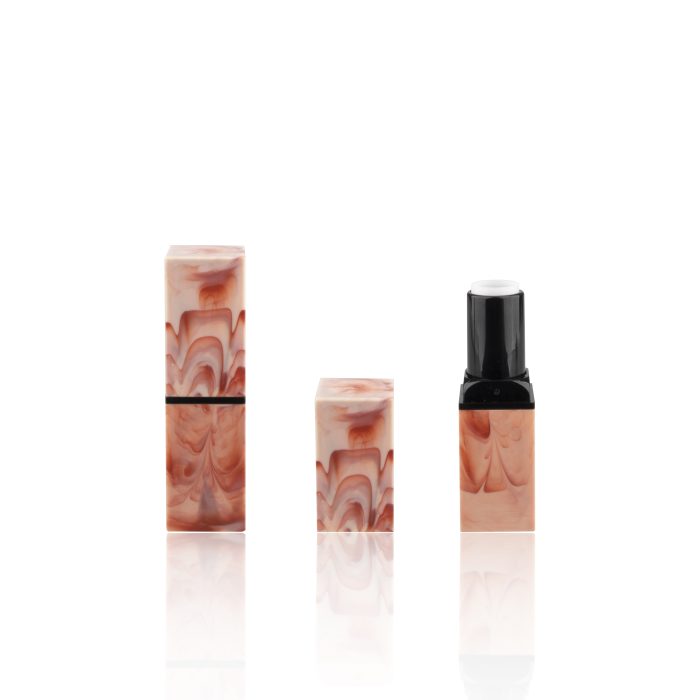 Plastic Square Red Marble Cosmetic Tubes Lipstick Containers Empty Lipstick Tube Packaging Custom - LS342 - Image 2