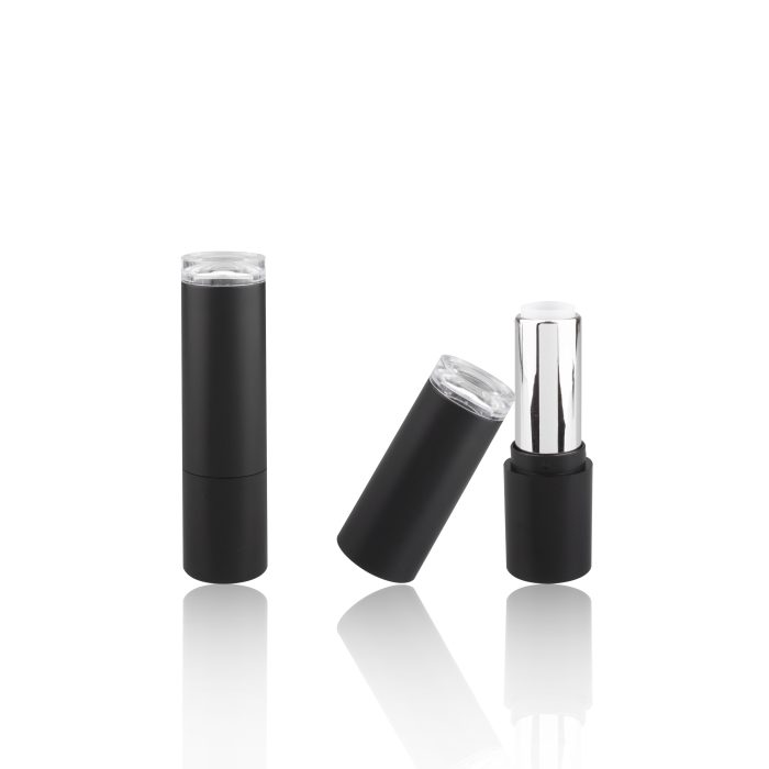 Matte Cosmetic Plastic Tubes Round Shape Lipstick Container Empty Lipstick Tubes Black Lipstick Packaging - LS386 - Image 2