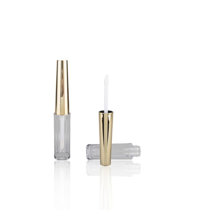Glossy Surface Lip Gloss Container Plastic Lipgloss Tubes Gold Liquid Lipstick Packaging Simple - LG143 - Image 2