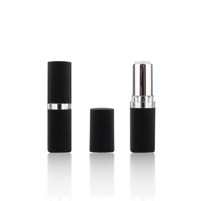 Square Elegant Black Custom Lipstick Tube Packaging Frosted Black Lipstick Case - LS210