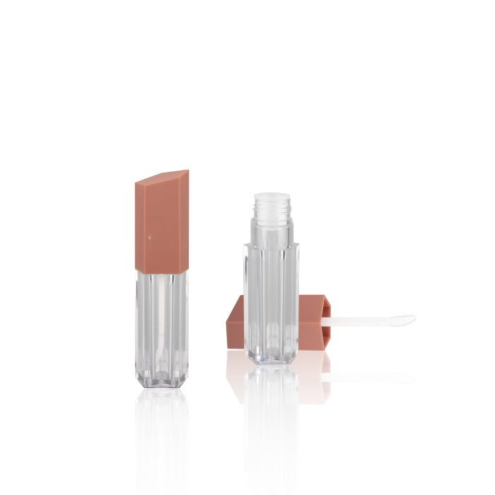 Pentagon Clear Best Quality Lip gloss Packaging Lipgloss Wand Tube Lipgloss Tube with Brush Applicator - LG173 - Image 2