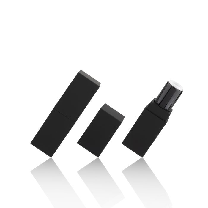 Mini Custom LOGO Printing Matte Square Lipstick Tubes Lipstick Containers Cosmetic Packaging Cosmetic Tubes All Black - LS371 - Image 2