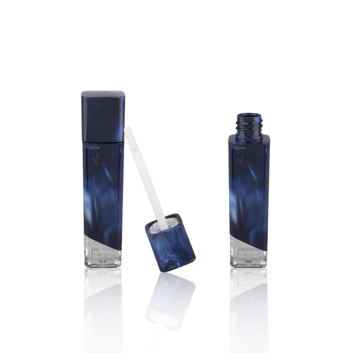 Custom Unique Blue Pattern Lip Gloss Container Premium Cosmetic Tubes Lipgloss Tube with Brush Applicator - LG080 - Image 2