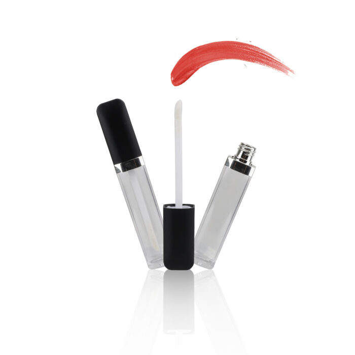 Logo Printing Square Lid Round Bottle Clear Empty Lip Gloss Tube Lipgloss Container Plastic Lip Gloss Wand Tube - LG208 - Image 4