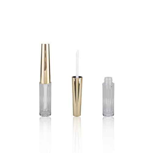 Glossy Surface Lip Gloss Container Plastic Lipgloss Tubes Gold Liquid Lipstick Packaging Simple - LG143