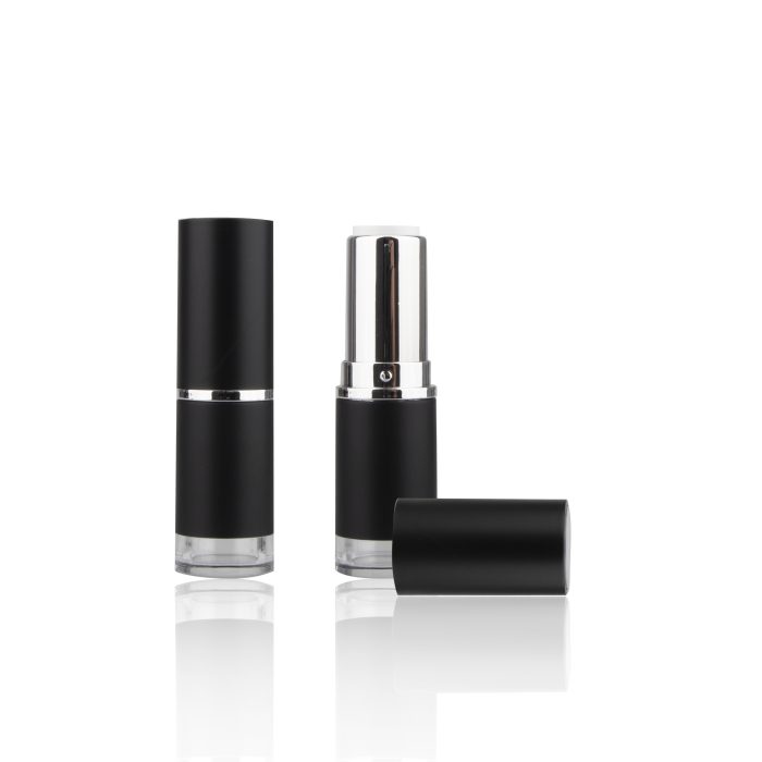 Hot Classic Frosted Black Round Cosmetic Tube Lipstick Tube Packaging Custom - LS208 - Image 2