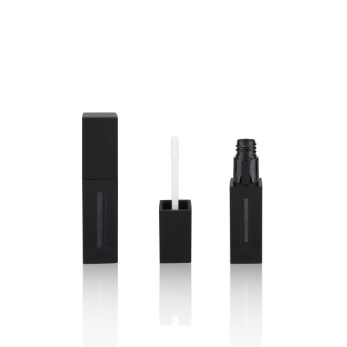 High End Frosted Black Simple Square Lip Gloss Tube Cosmetic Tubes for Liquid Lipstick Lipgloss Packaging - LG066