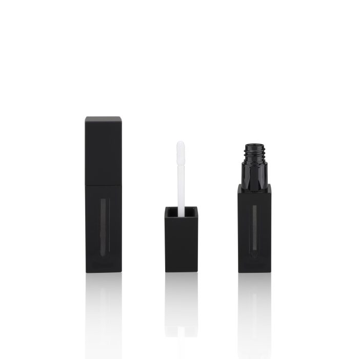 High End Frosted Black Simple Square Lip Gloss Tube Cosmetic Tubes for Liquid Lipstick Lipgloss Packaging - LG066