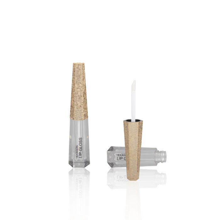 Luxury Hexagon Plastic Golden Cosmetic Tubes Lip Gloss Containers Tube Liptint Bottle - LG146 - Image 2