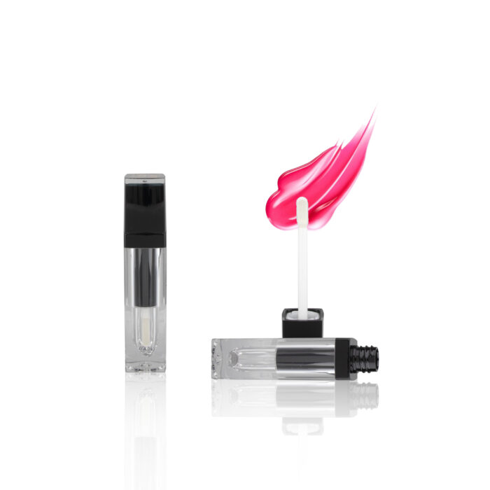 Luxury Matte Black Transparent Empty Lip Gloss Tube Containers with Wands - LG132 - Image 3