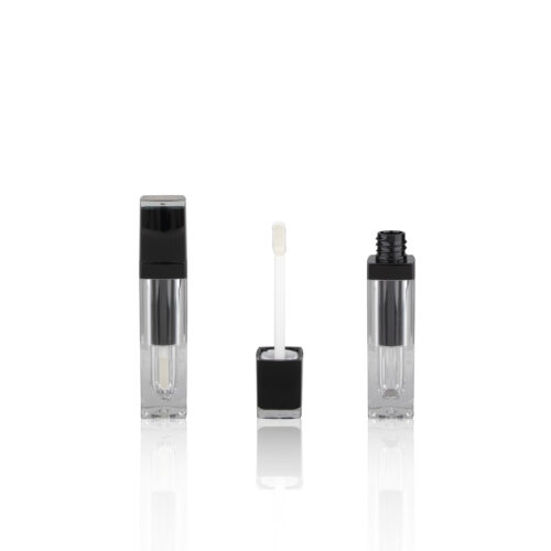 Luxury Matte Black Transparent Empty Lip Gloss Tube Containers with Wands - LG132