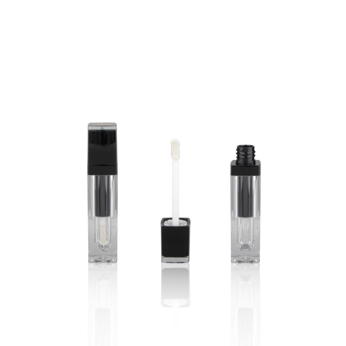 Luxury Matte Black Transparent Empty Lip Gloss Tube Containers with Wands - LG132