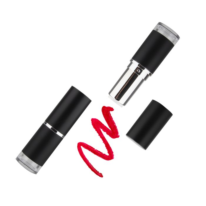 Hot Classic Frosted Black Round Cosmetic Tube Lipstick Tube Packaging Custom - LS208 - Image 3