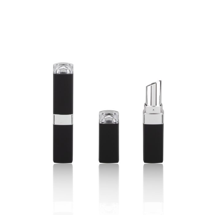 Custom Cosmetic Packaging Boxes Empty Silver Black Lipstick Tubes Square Lipstick Packaging - LS318