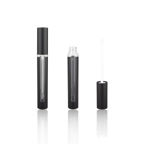 Frosted Black Cylinder Lip Gloss Packaging Lipgloss Container Liptint Bottle - LG157