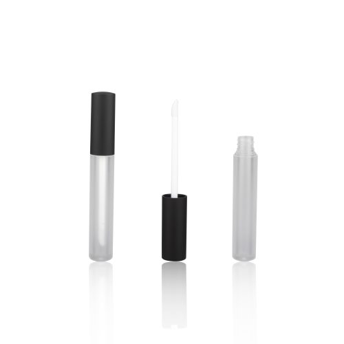 Matte Black Lipgloss Packaging Liptint Bottle Plastic Lipgloss Tube with Brush Applicator - LG113