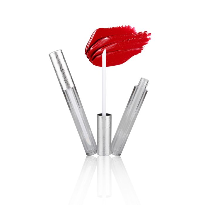 Luxury Sliver Embossed Cosmetic Packaging Round Lip Gloss Containers Tube Clear Lipgloss Tube Packaging - LG118 - Image 3