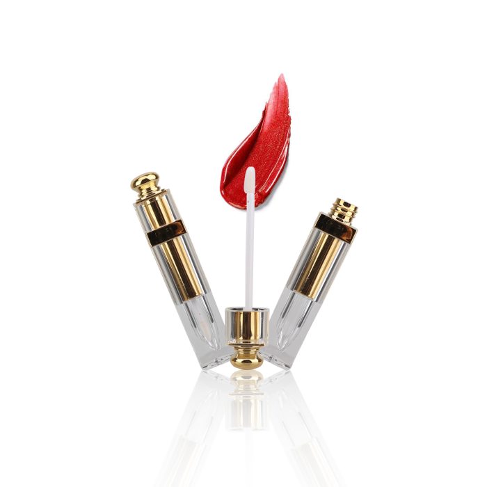 Eco Friendly Lipstick Shaped Clear Lip Gloss Tubes Lip Gloss Boxes Packaging Gold Cosmetic Tube Packaging - LG212 - Image 4