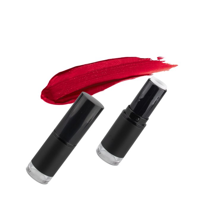 Glossy Lid Matte Bottom Simple Design Lipstick Tube Packaging Black Lipstick Case Round Shaped Lipstick Tube - LS242 - Image 4