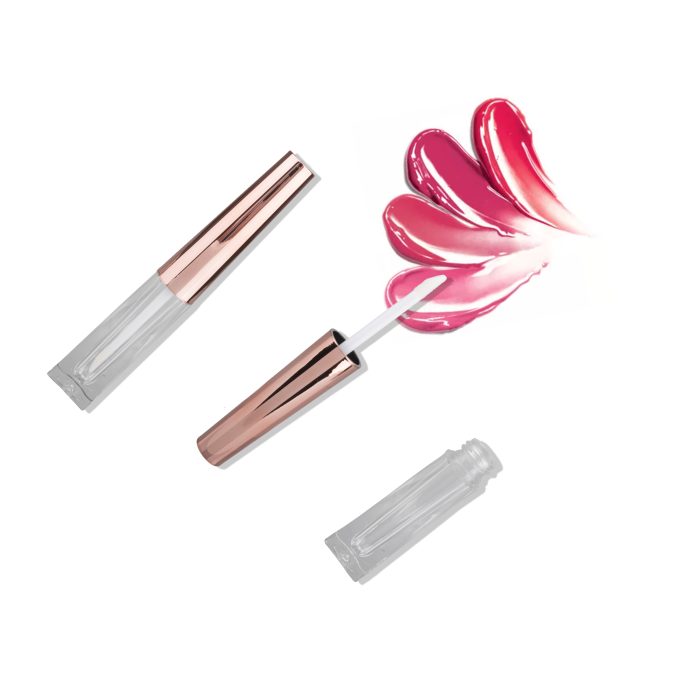 Empty Cosmetic Packaging Rose Gold Lip Gloss Containers Tube Lip Tint Bottle Lipgloss Tube with Brush Applicator - LG144 - Image 3