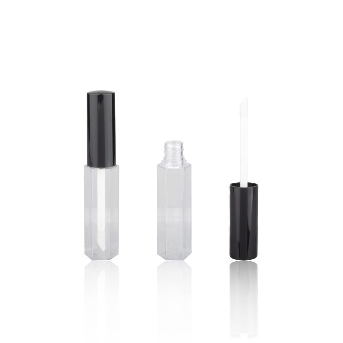 Plastic Hexagon Customizable Clear Lipgloss Tube Lip Gloss Packaging - LG156